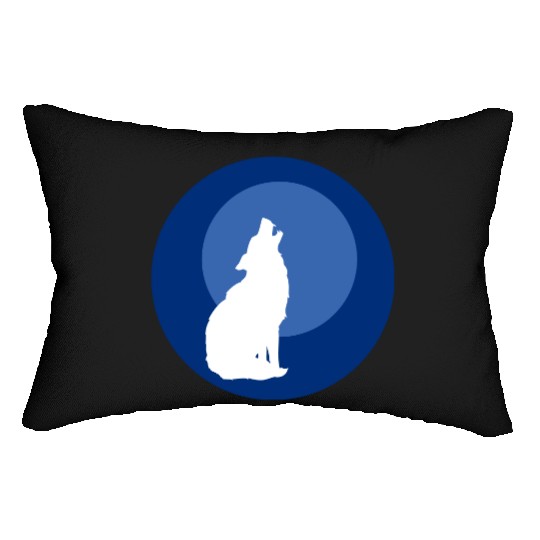 Wolf Moon Nature Vector Lumbar Pillows