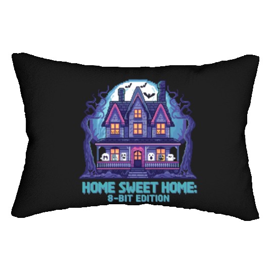 8 Bit Haunted House 01 Lumbar Pillows