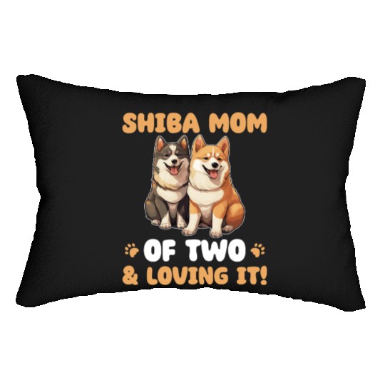 Shiba Inu Shiba Mom Of Two Lumbar Pillows