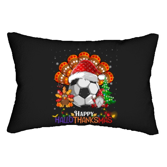 Soccer Turkey Gnome Happy Hallothanksmas Lumbar Pillows