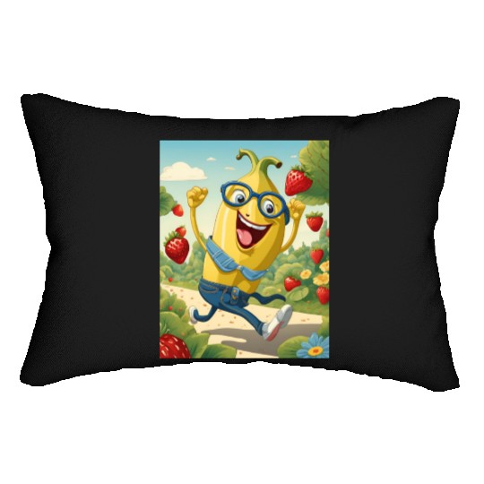 The laughed banana colourful design. Lumbar Pillows