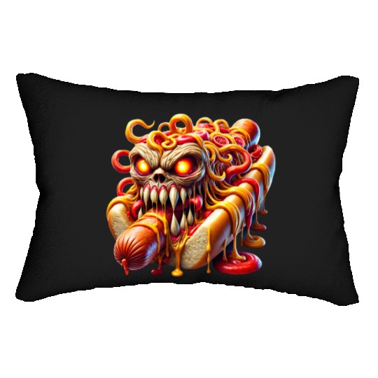 Monster Hot Dog Horror Lumbar Pillows