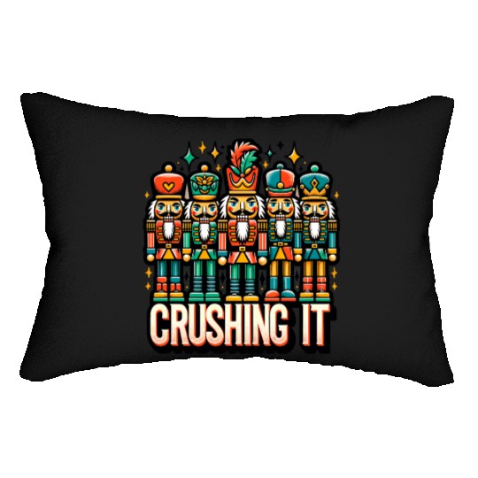Crushin It: Nutcracker Christmas Apparel for Lumbar Pillows