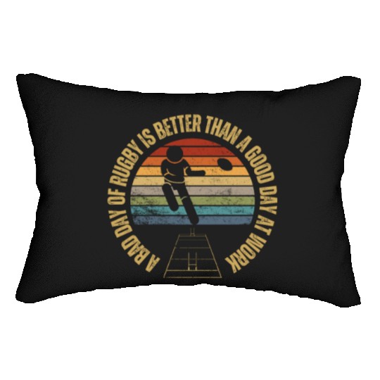 A Bad Day Of Rugby Funny Rugby Player Lumbar Pillows