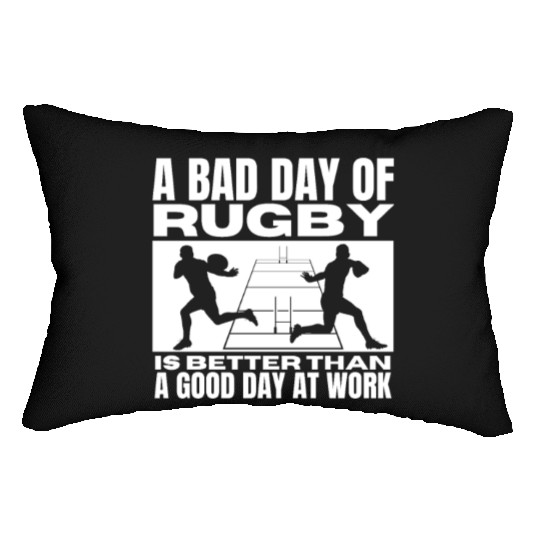 A Bad Day Of Rugby Funny Rugby Player Lumbar Pillows