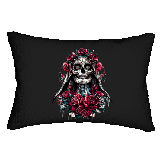 la Santa Muerte Saint Death Mexican Folklore skull Lumbar Pillows