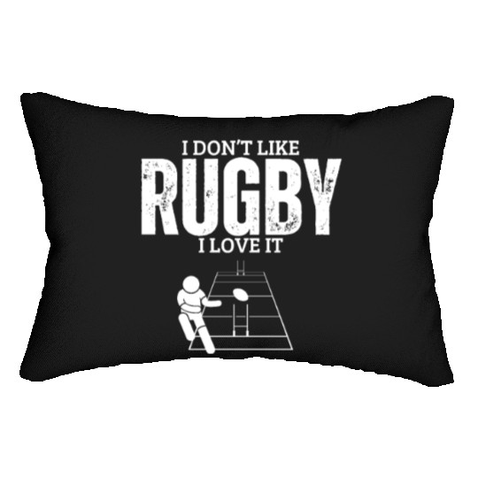 I Love Rugby Funny Rugby Player Lumbar Pillows
