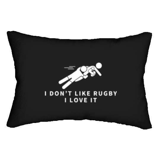 I Love Rugby Funny Rugby Player Lumbar Pillows