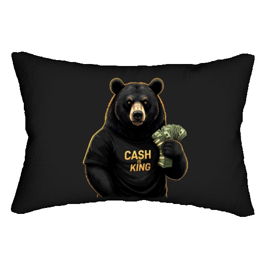 Cash Is King - Bear Stacking Money Lumbar Pillows