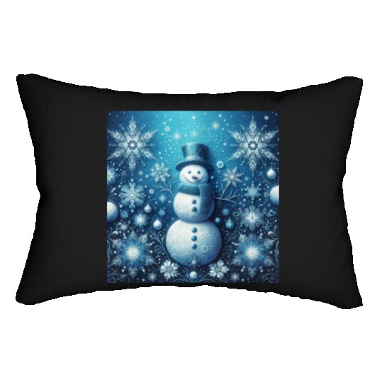 snowman christmas holiday Lumbar Pillows
