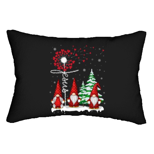 Gnomes Jesus Dandelion Christmas Tree Lumbar Pillows