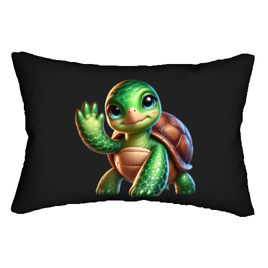Adorable Waving Turtle Lumbar Pillows