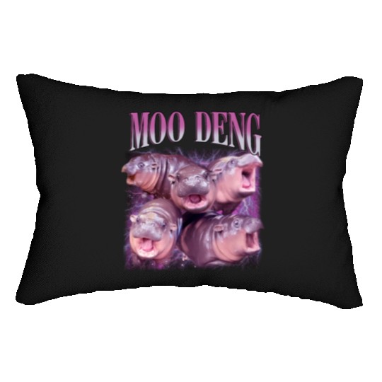 I Love Moo Deng Bootleg I love you Bouncy Pig Lumbar Pillows