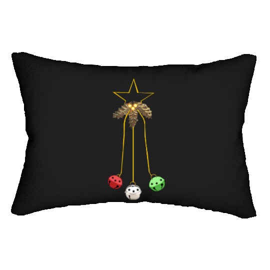 Jingle Bells Star Wreath Lumbar Pillows
