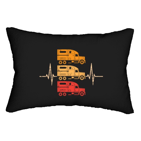 Truck driver heart beat Trucker Funny Truck Driver Lumbar Pillows