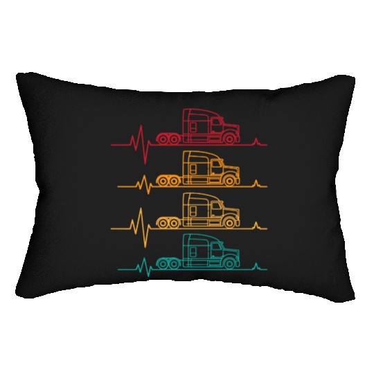 Truck driver heart beat Trucker Funny Truck Driver Lumbar Pillows