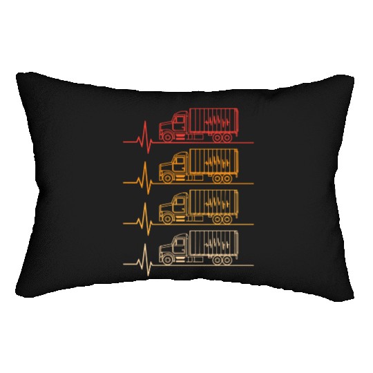 Truck driver heart beat Trucker Funny Truck Driver Lumbar Pillows