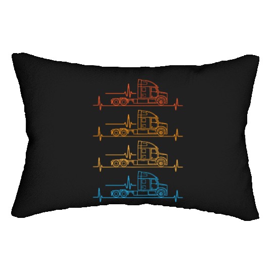 Truck driver heart beat Trucker Funny Truck Driver Lumbar Pillows