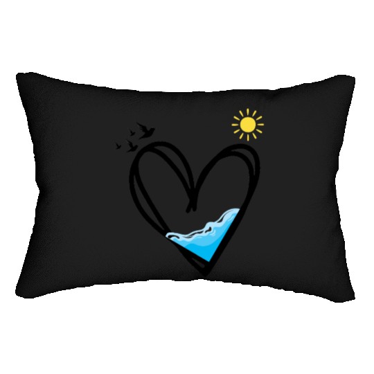 Heart with water and sun Lumbar Pillows