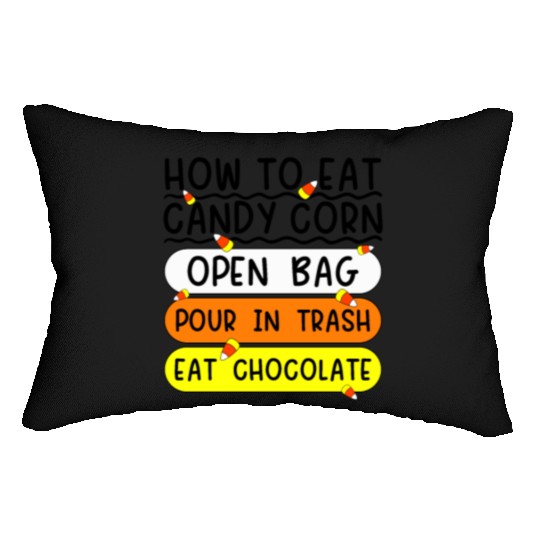 How To Eat Candy Corn Funny Candy Corn Halloween Lumbar Pillows