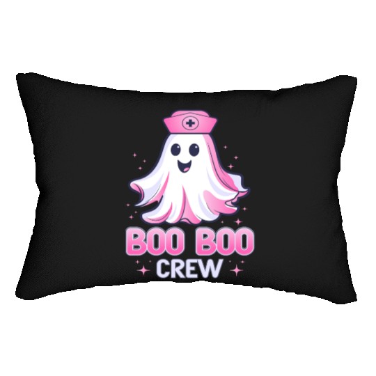 Boo Boo Crew Nurse Pink Ghost Halloween Costume Lumbar Pillows