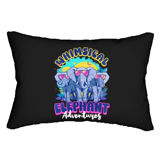 Elephant Whimsical Elephant Adventures Lumbar Pillows