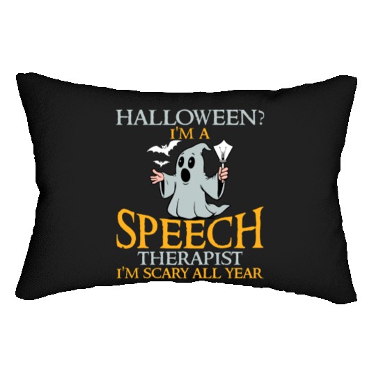 Scary Fun Speech Therapist Witch Ghost Halloween Lumbar Pillows