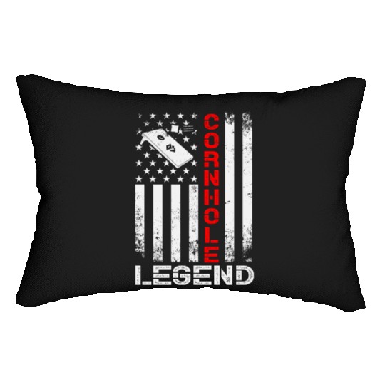 Cornhole Legend US American Flag Lumbar Pillows