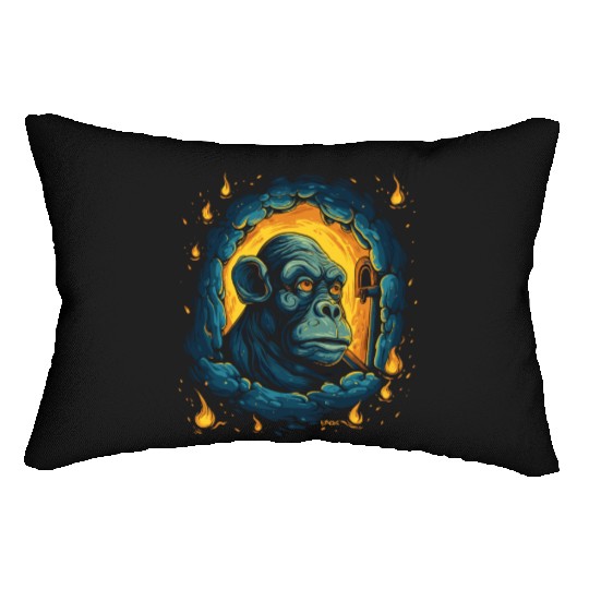 Night of the Starry Dungeon Monkey Lumbar Pillows
