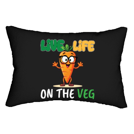 Funny plant based design_ carrot with funny Vegan Lumbar Pillows