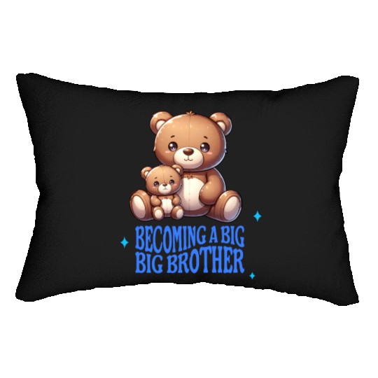 Soon I'll Be A Big Brother Cute Teddy Bears Lumbar Pillows