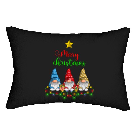 Gnomes Christmas Tree Funny Xmas Holidays Lumbar Pillows