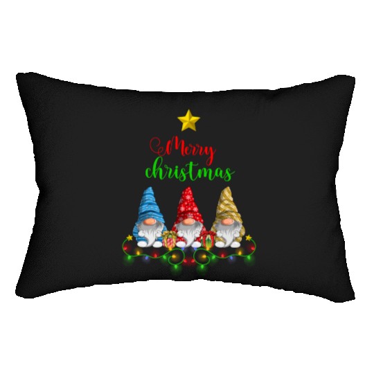 Gnomes Christmas Tree Funny Xmas Holidays Lumbar Pillows