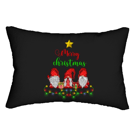 Gnomes Christmas Tree Funny Xmas Holidays Lumbar Pillows