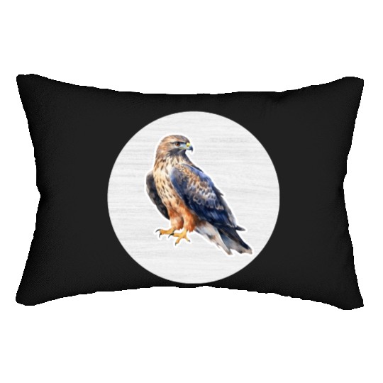 Hawk Watercolor Drawing Lumbar Pillows
