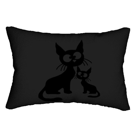 Crazy cat mom dad kitten child kitten family team Lumbar Pillows