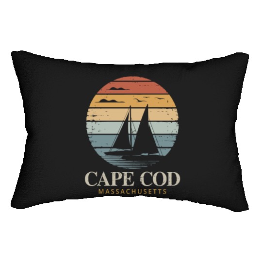 Cape Cod Vintage SunsetMassachusetts Sailing Lumbar Pillows