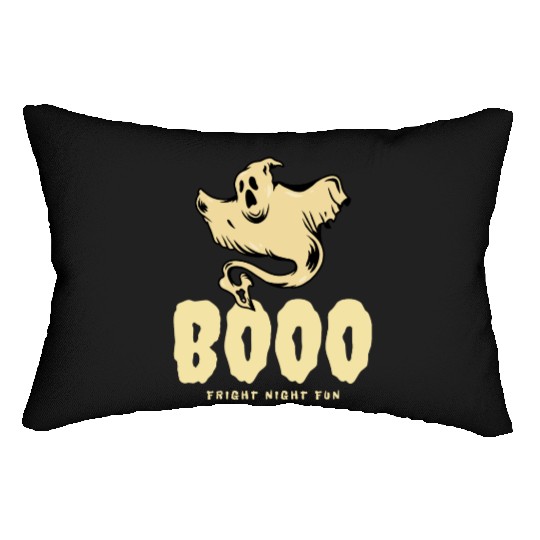 BOOO Fright Night Fun Ghost Halloween Lumbar Pillows