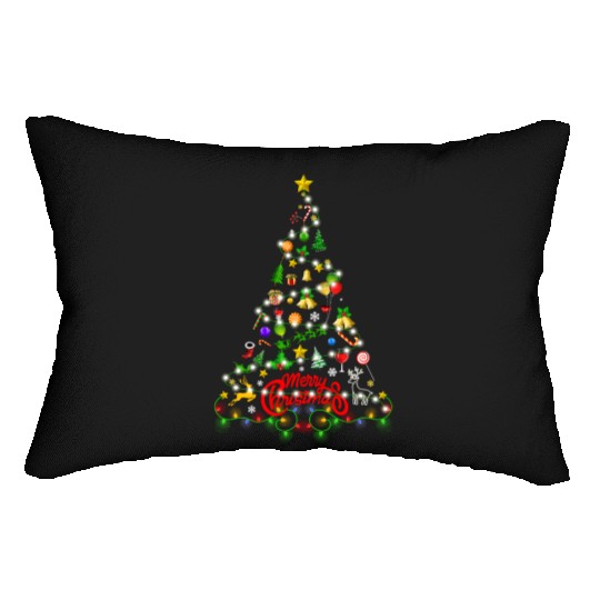Funny Gnomes Christmas Tree Gnomies Family Xmas Lumbar Pillows