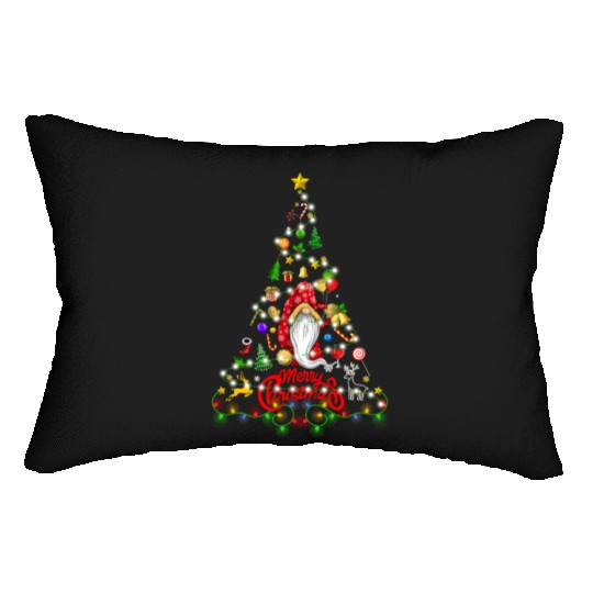 Funny Gnomes Christmas Tree Gnomies Family Xmas Lumbar Pillows