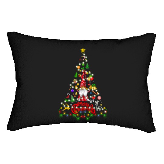 Funny Gnomes Christmas Tree Gnomies Family Xmas Lumbar Pillows