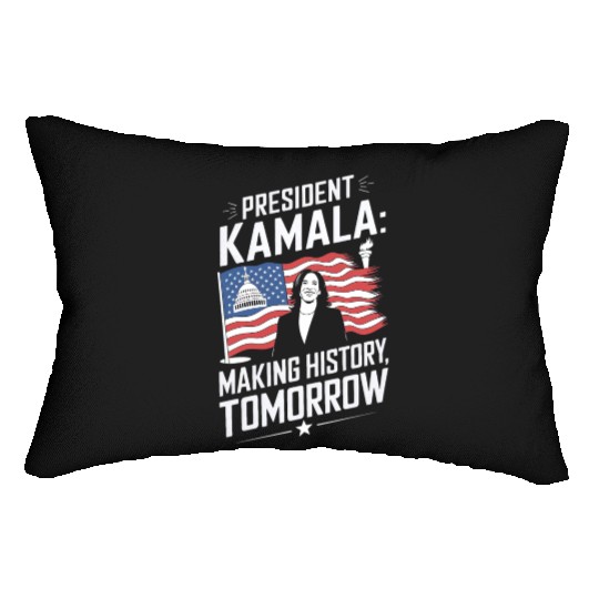 PRESEDENT KAMALA MAKING HISTORY TOMORROW Lumbar Pillows