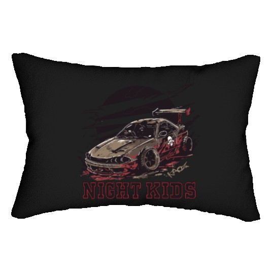 Trashy JDM Street Racer Night Kids Lumbar Pillows