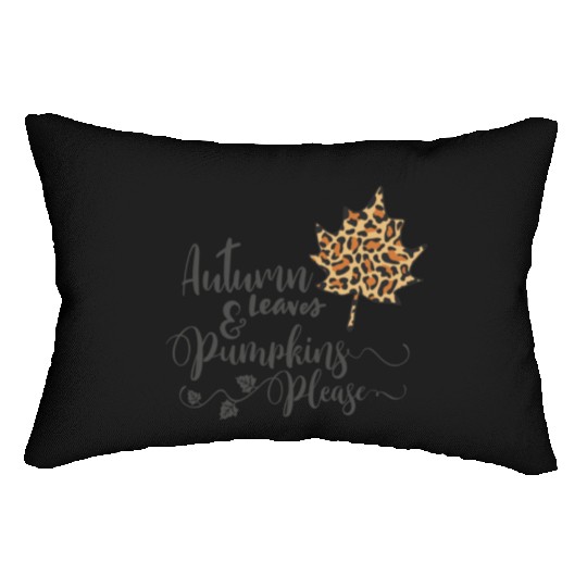 AUTUMN LEAVES AND PUMKINS PLEASE CLOTHING Lumbar Pillows