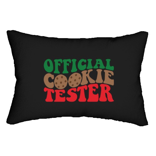 Official Cookie Tester - funny Christmas design Lumbar Pillows