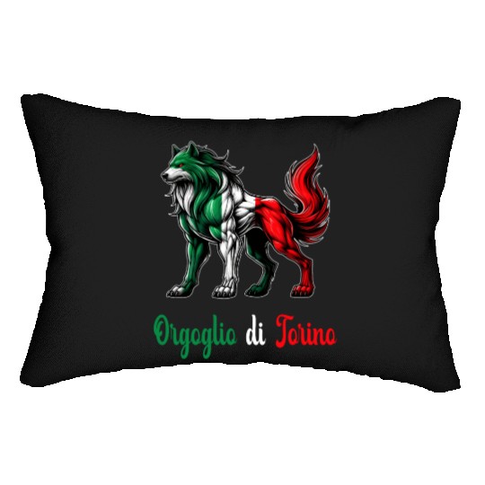 The pride of Turin Italy flag Lumbar Pillows