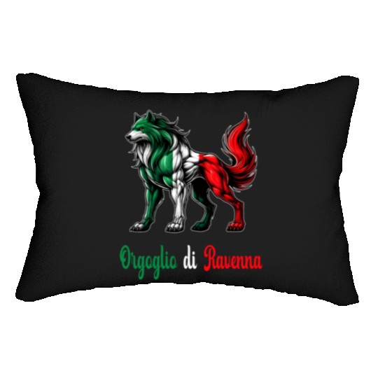 The pride of Ravenna Italy flag Lumbar Pillows