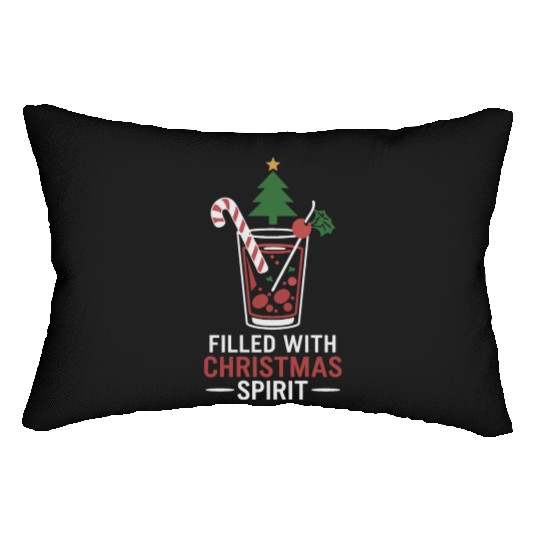 Filled With Christmas Spirit Festive Drink Design Lumbar Pillows