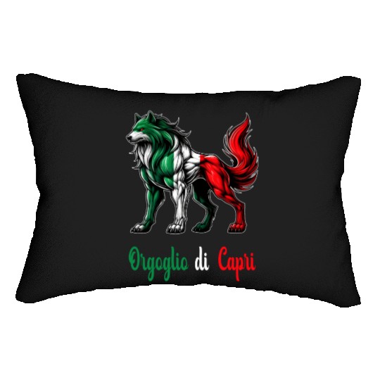 The pride of Capri Italy flag Lumbar Pillows