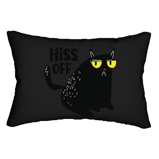 hiss off cat Lumbar Pillows